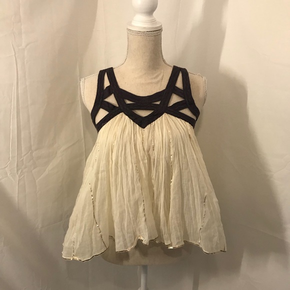 Free People Tops - Free People ONE cutout flowy shimmer tank